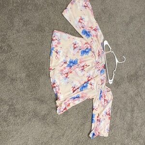 Vince camuto pink flower blouse
